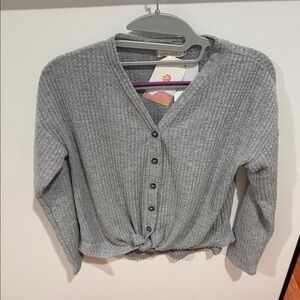 Elegant Gray Women's Cardigan Walking on Sunshine
